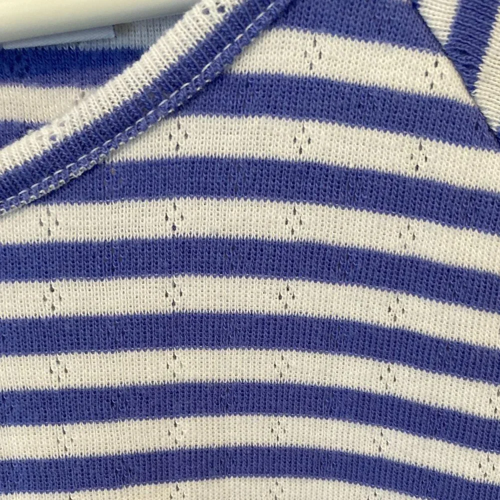 OLD NAVY Periwinkle (Purple Blue) White NWOT Striped Top Girls XL 14